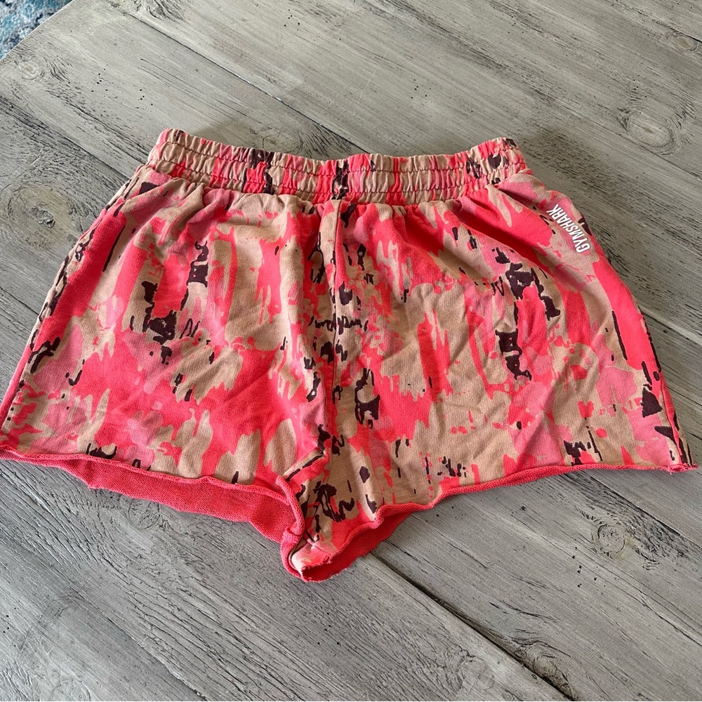 Gymshark Pink and Tan Athletic Shorts